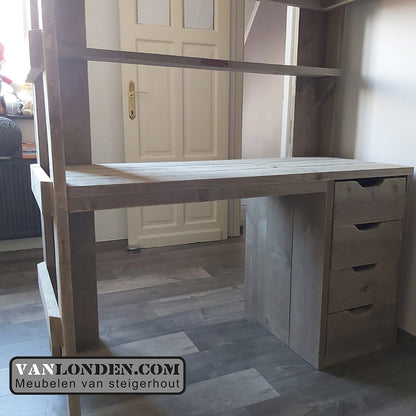 Steigerhouten tweepersoons hoogslaper Marlieke