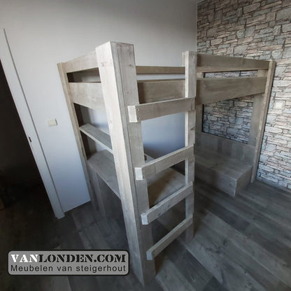 Steigerhouten tweepersoons hoogslaper Marlieke