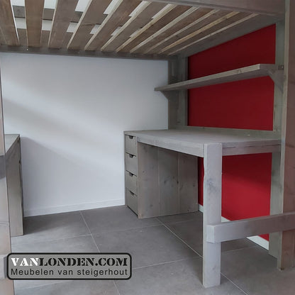 Steigerhouten tweepersoons hoogslaper Marlieke