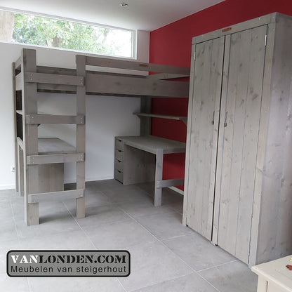 Steigerhouten tweepersoons hoogslaper Marlieke