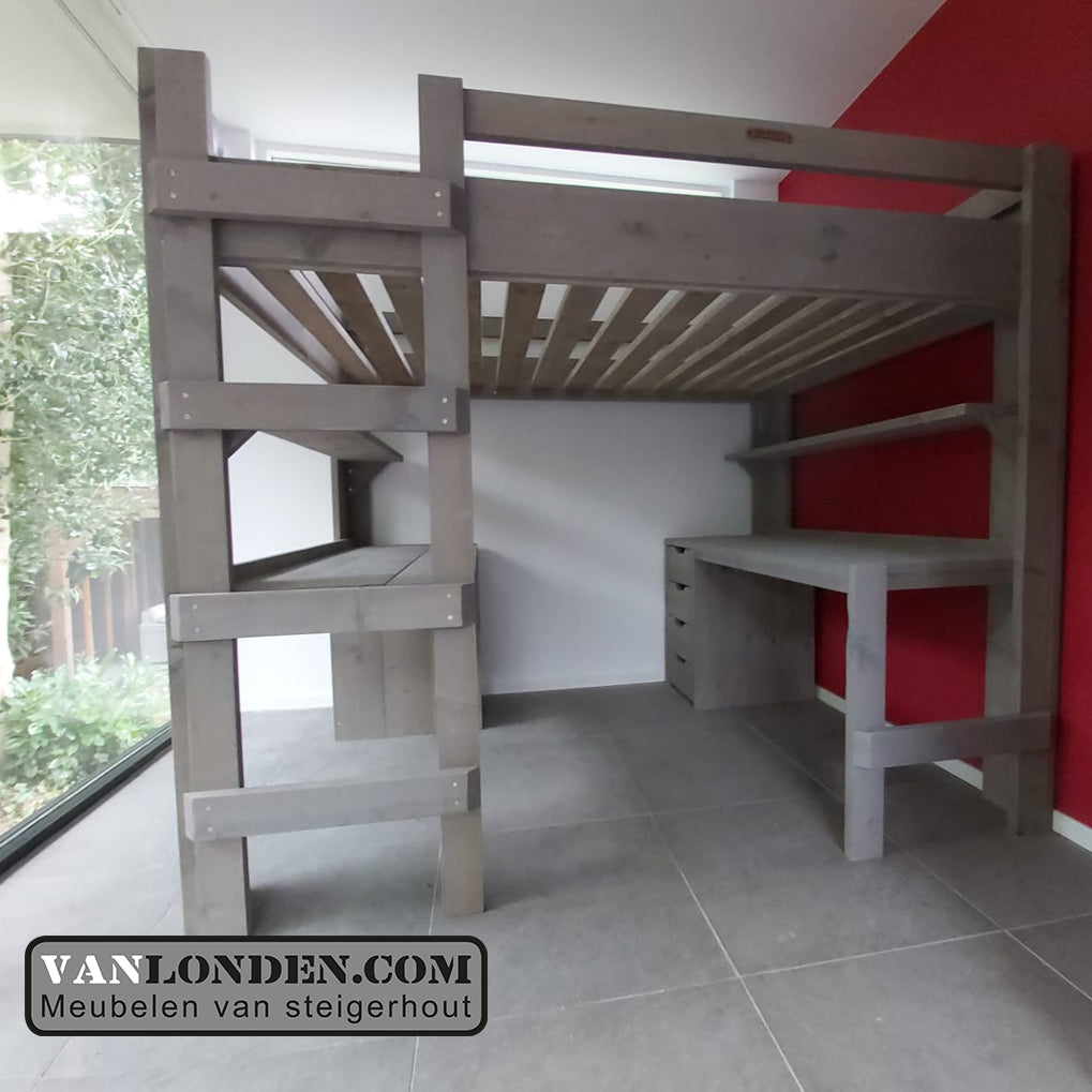 Steigerhouten tweepersoons hoogslaper Marlieke