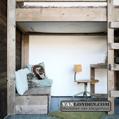 Steigerhouten eenpersoons hoogslaper Siebe