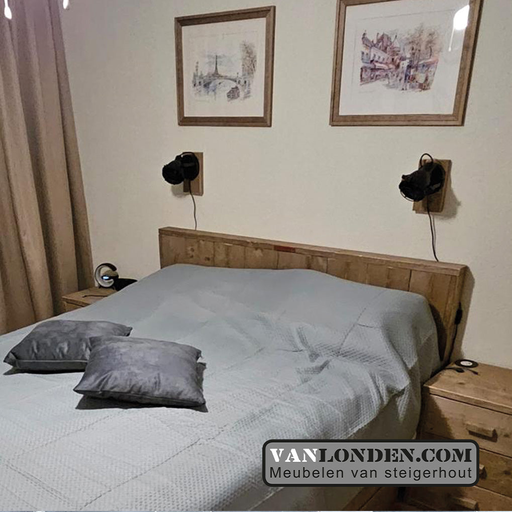 Steigerhouten tweepersoonsbed Betty