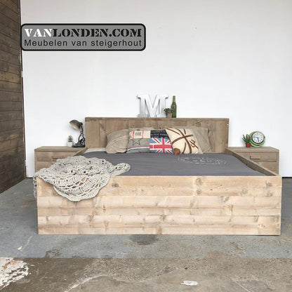 Steigerhouten tweepersoonsbed Charlot