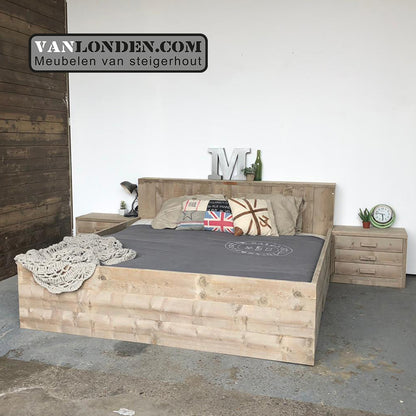 Steigerhouten tweepersoonsbed Charlot