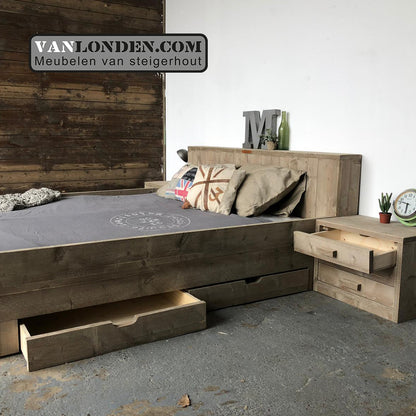 Steigerhouten tweepersoonsbed Charlot