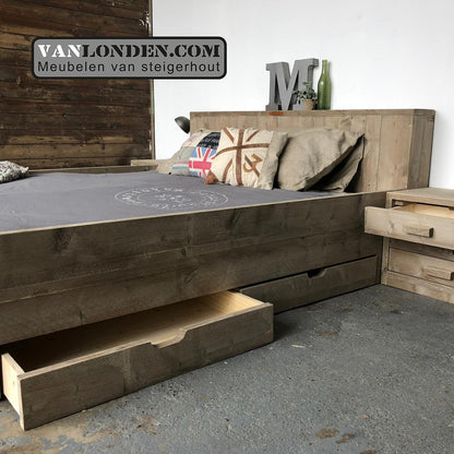 Steigerhouten tweepersoonsbed Charlot