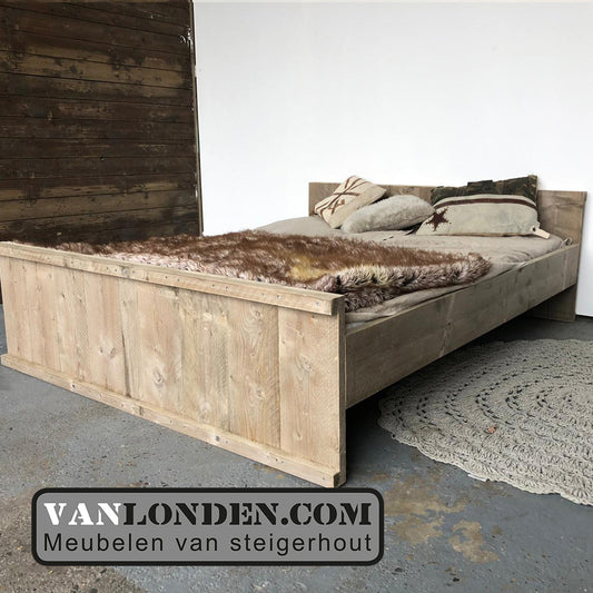Steigerhouten tweepersoonsbed Lizzie