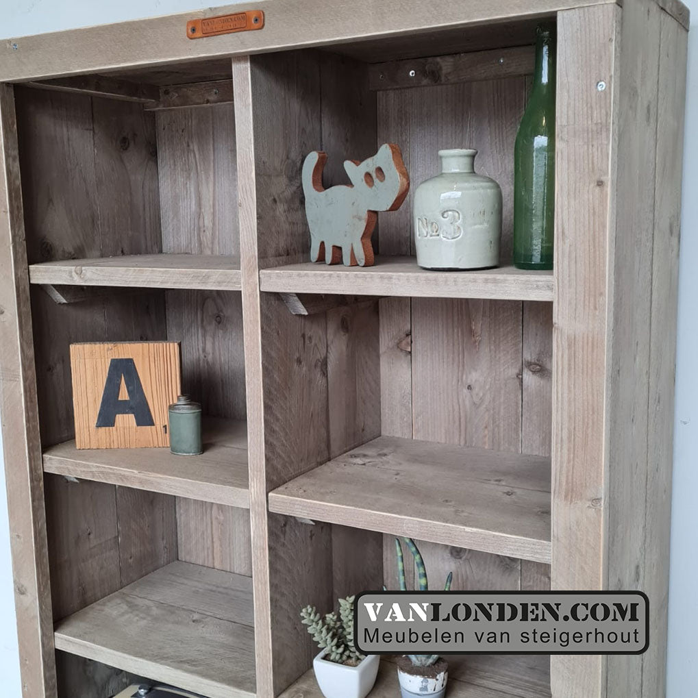 Steigerhouten vakkenkast Kenneth