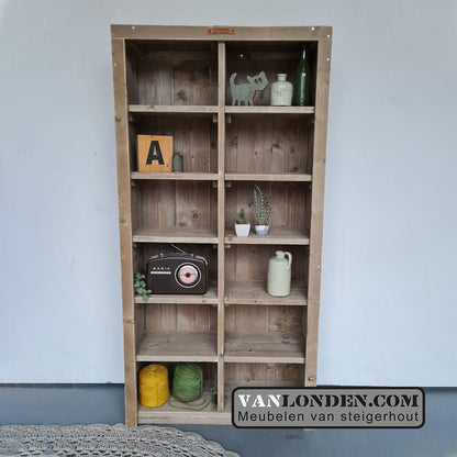 Steigerhouten vakkenkast Kenneth