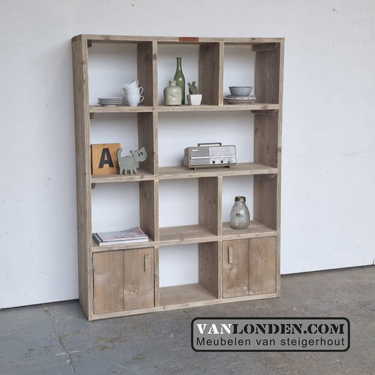 Steigerhouten vakkenkast Lody