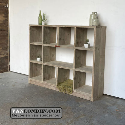 Steigerhouten vakkenkast Mabel