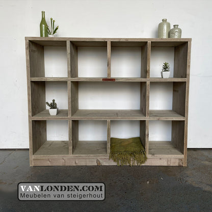 Steigerhouten vakkenkast Mabel