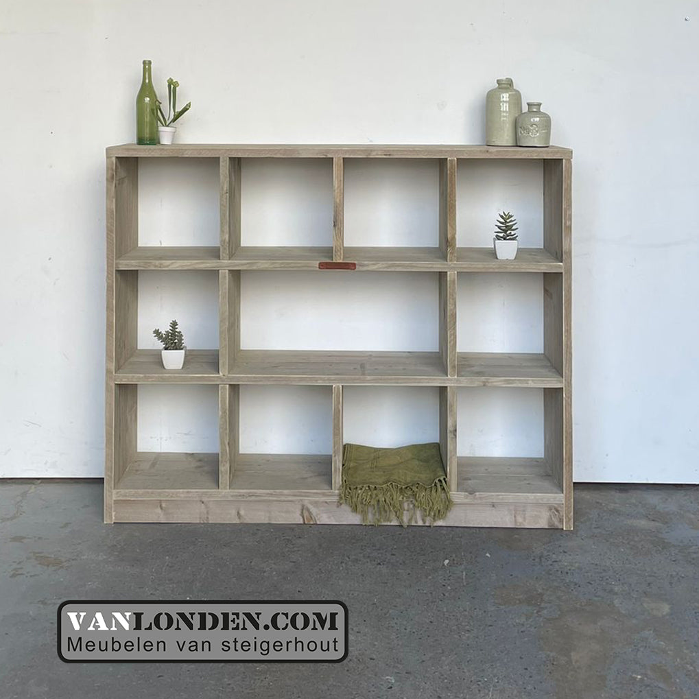 Steigerhouten vakkenkast Mabel