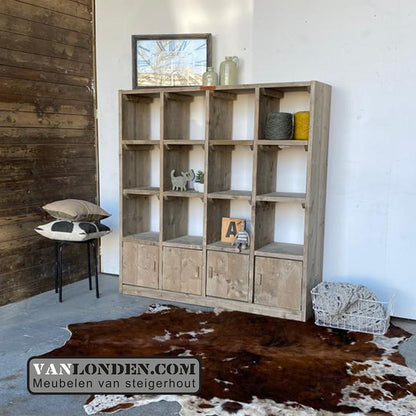 Steigerhouten vakkenkast Mascha