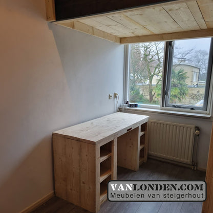 Steigerhouten vide met kast en bureau Bommel