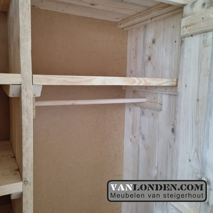 Steigerhouten vide met kast en bureau Bommel