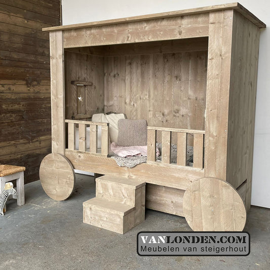 Steigerhouten wagenbed Plom