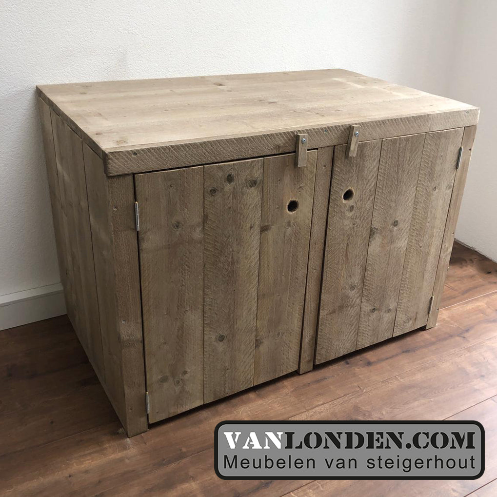 Steigerhouten wasmachine ombouw deurtjes Marjo