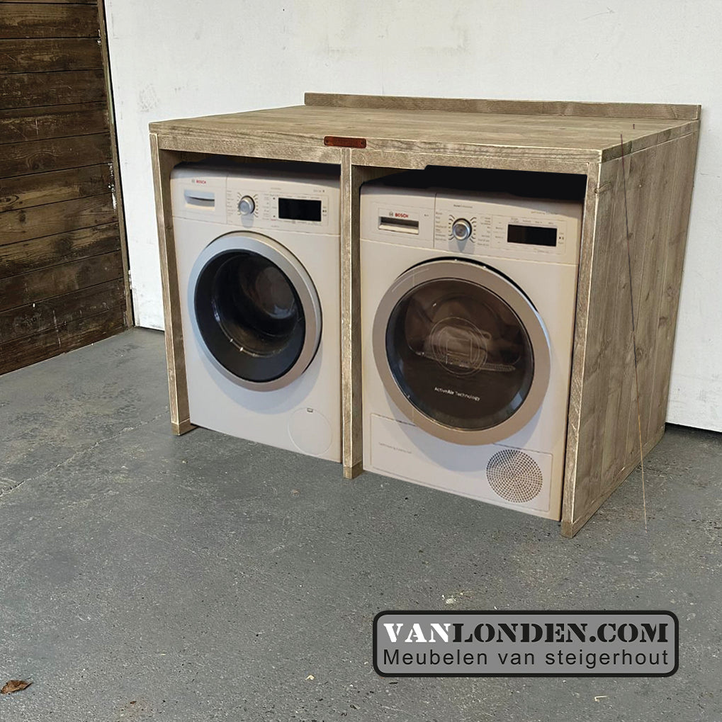 Steigerhouten wasmachine ombouw Maaike