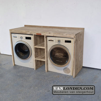 Steigerhouten wasmachine ombouw Mariet