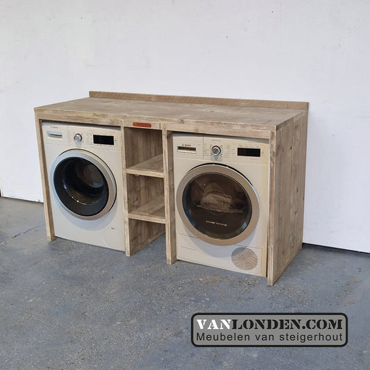 Steigerhouten wasmachine ombouw Mariet