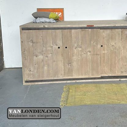 Steigerhouten wasmachine ombouw schuifdeuren Marjet