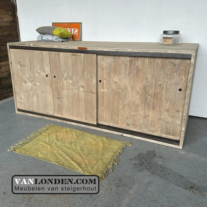 Steigerhouten wasmachine ombouw schuifdeuren Marjet