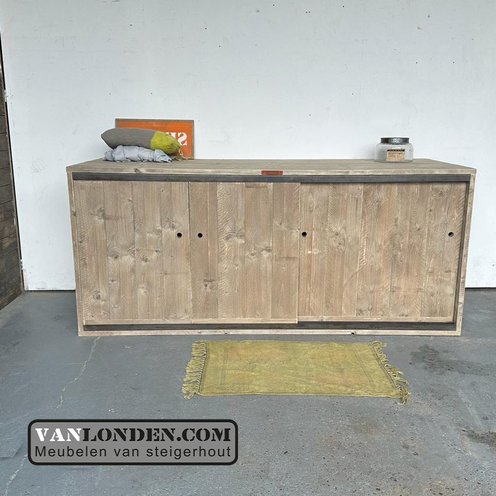 Steigerhouten wasmachine ombouw schuifdeuren Marjet