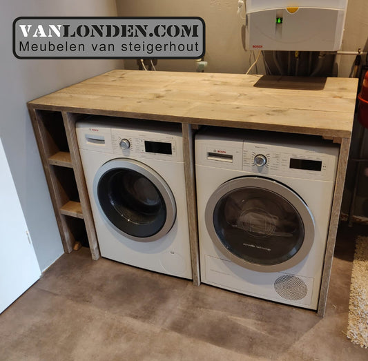Steigerhouten wasmachine ombouw Mieke
