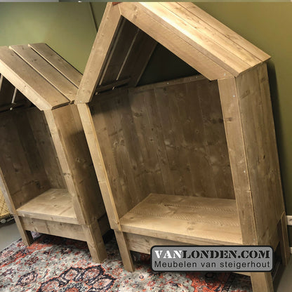 Steigerhouten werkruimte huisje Eline