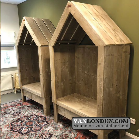 Steigerhouten werkruimte huisje Eline