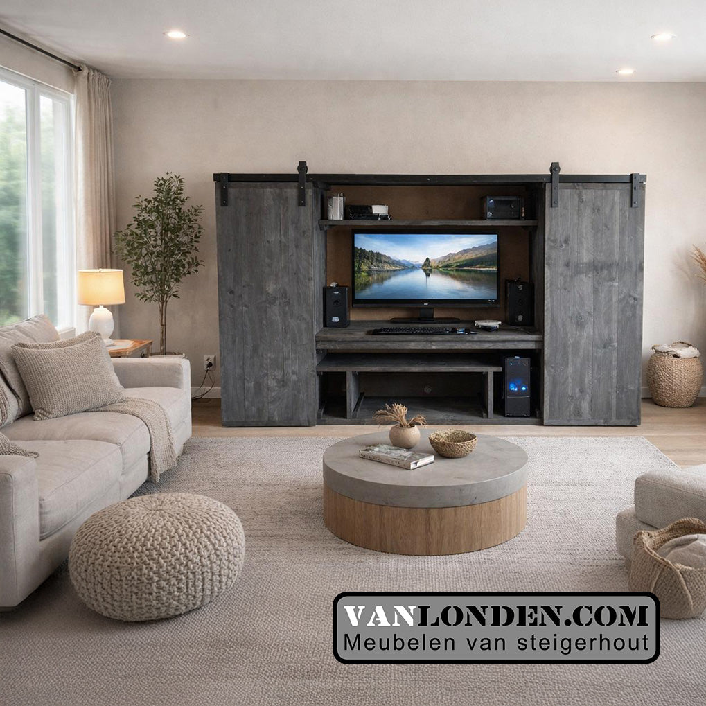 Steigerhouten TV meubel/opbergkast Loran