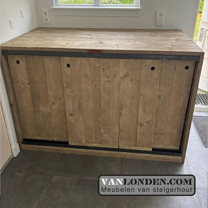 Steigerhouten wasmachine ombouw deurtjes Merie