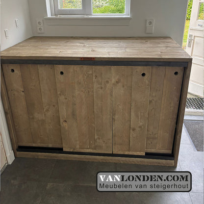 Steigerhouten wasmachine ombouw deurtjes Merie