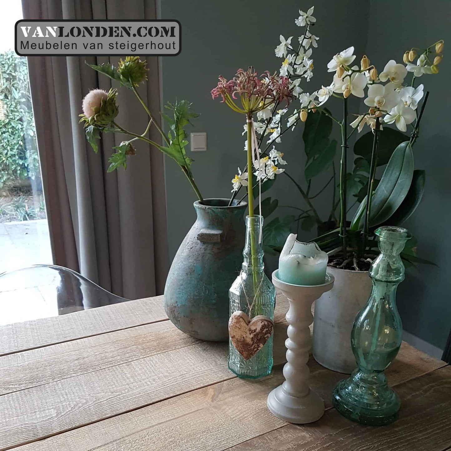 Tafel van balk planken Remco