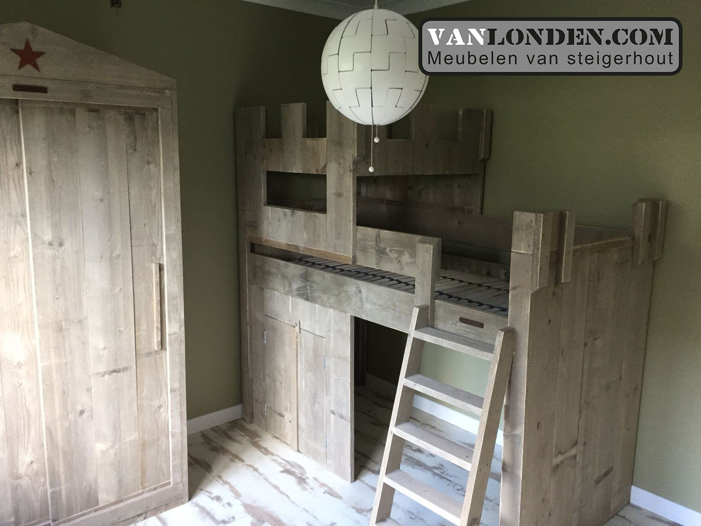 Steigerhouten kasteelbed Matthias