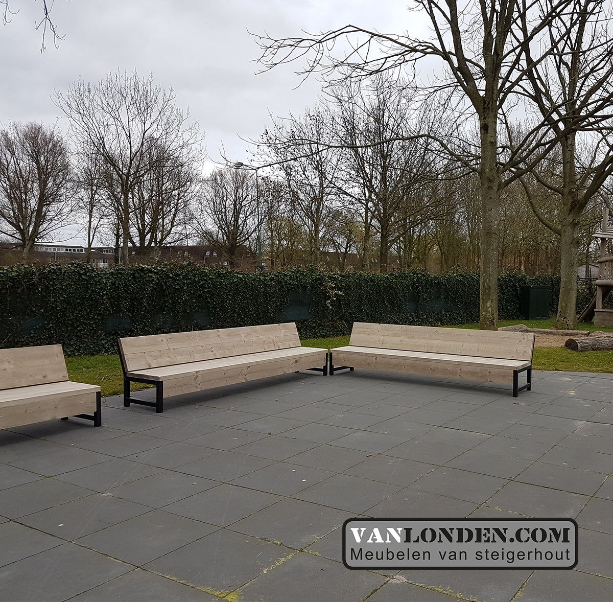 Steigerhouten zitbank Jacco