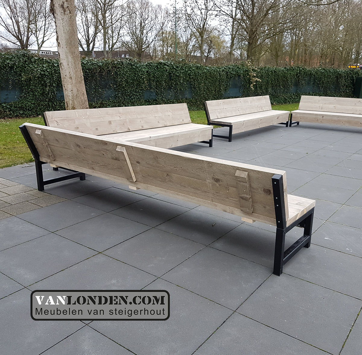 Steigerhouten zitbank Jacco