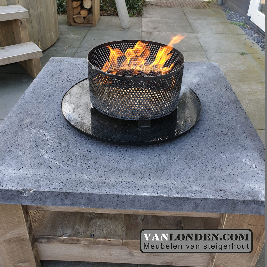 Vuurkorf pelletmand  met onderschaal Kyan