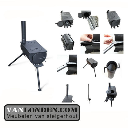 Draagbare mini houtkachel