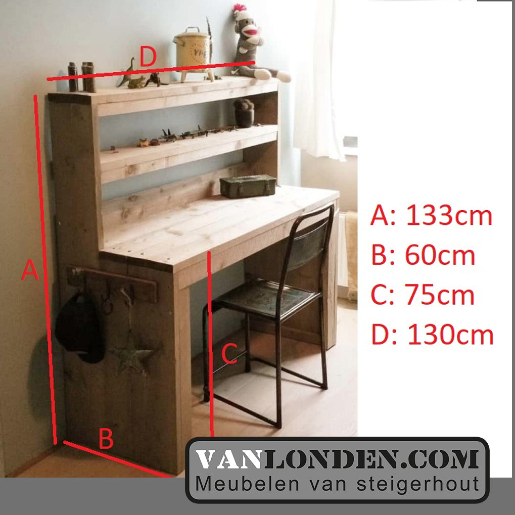 Steigerhouten bureau Barto