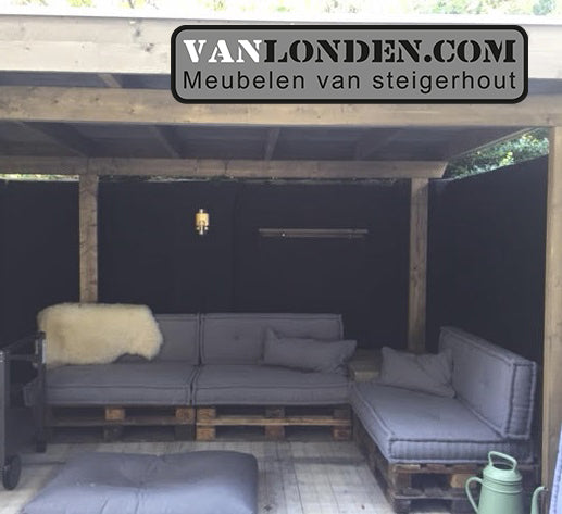 Steigerhouten overkapping met schuur Batist