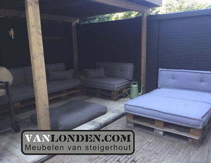 Steigerhouten overkapping met schuur Batist