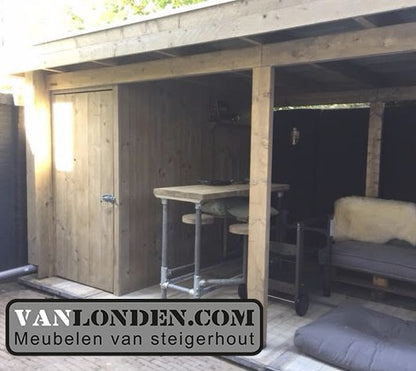 Steigerhouten overkapping met schuur Batist