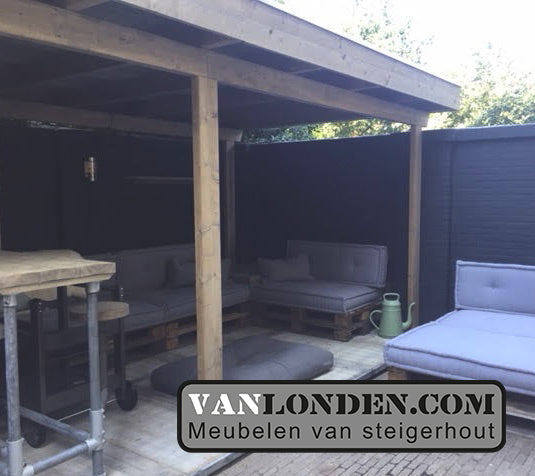 Steigerhouten overkapping met schuur Batist