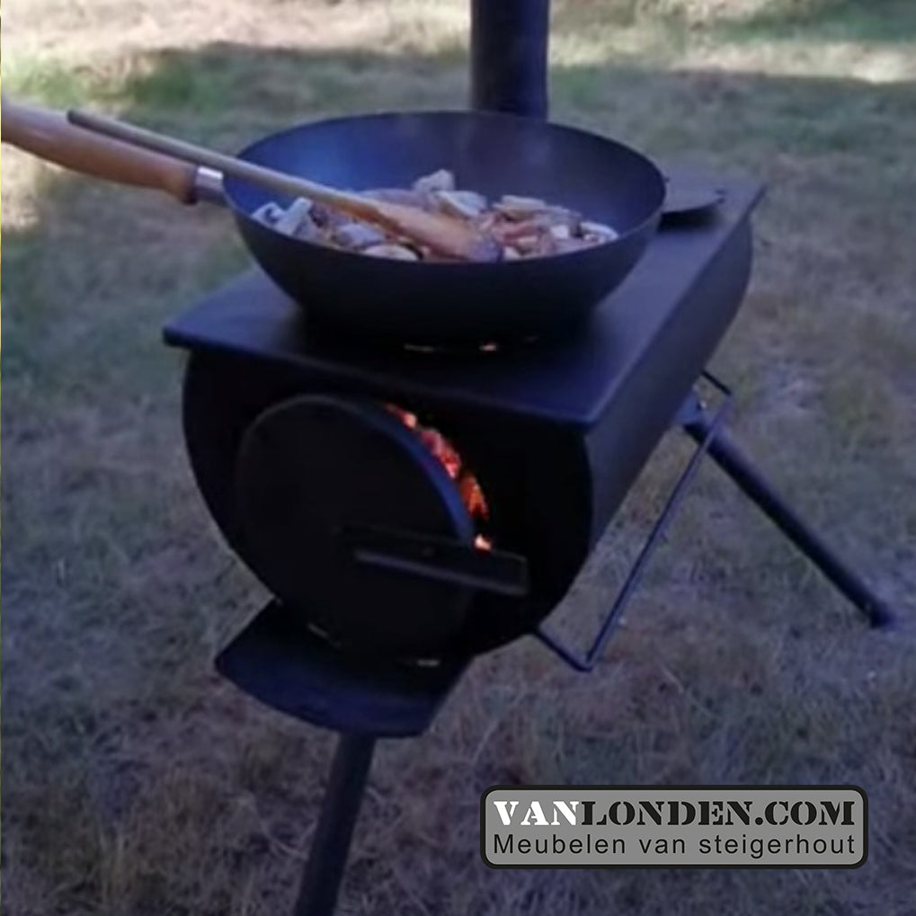 Draagbare mini houtkachel