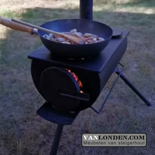Draagbare mini houtkachel
