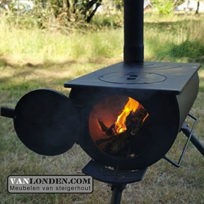 Draagbare mini houtkachel