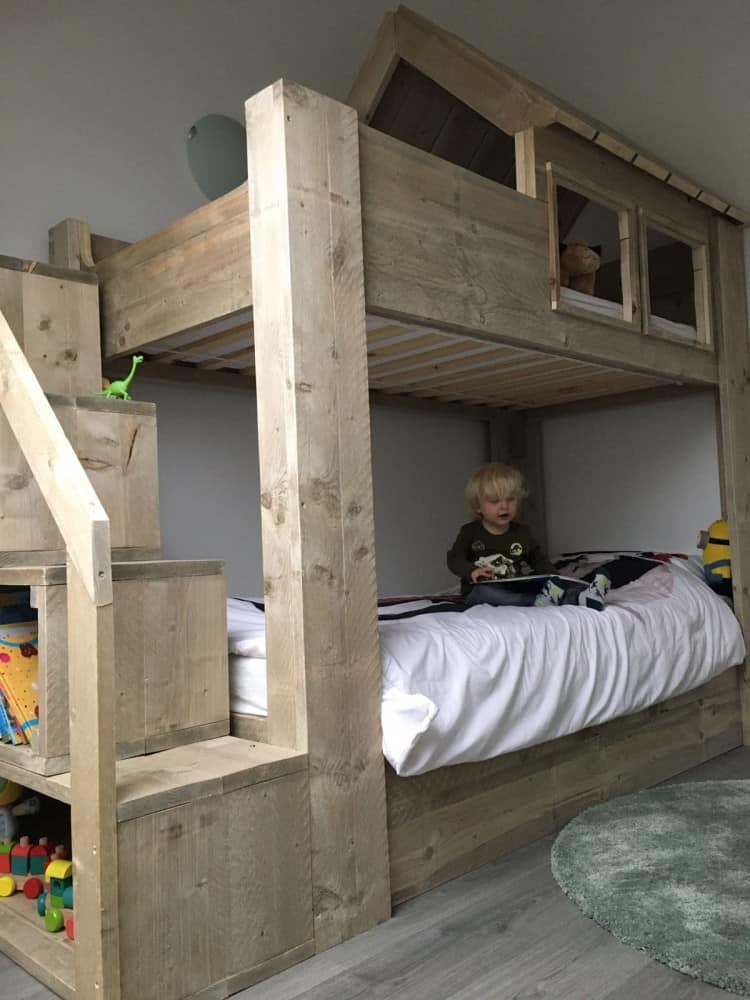 Steigerhouten hoogslaper Kaj